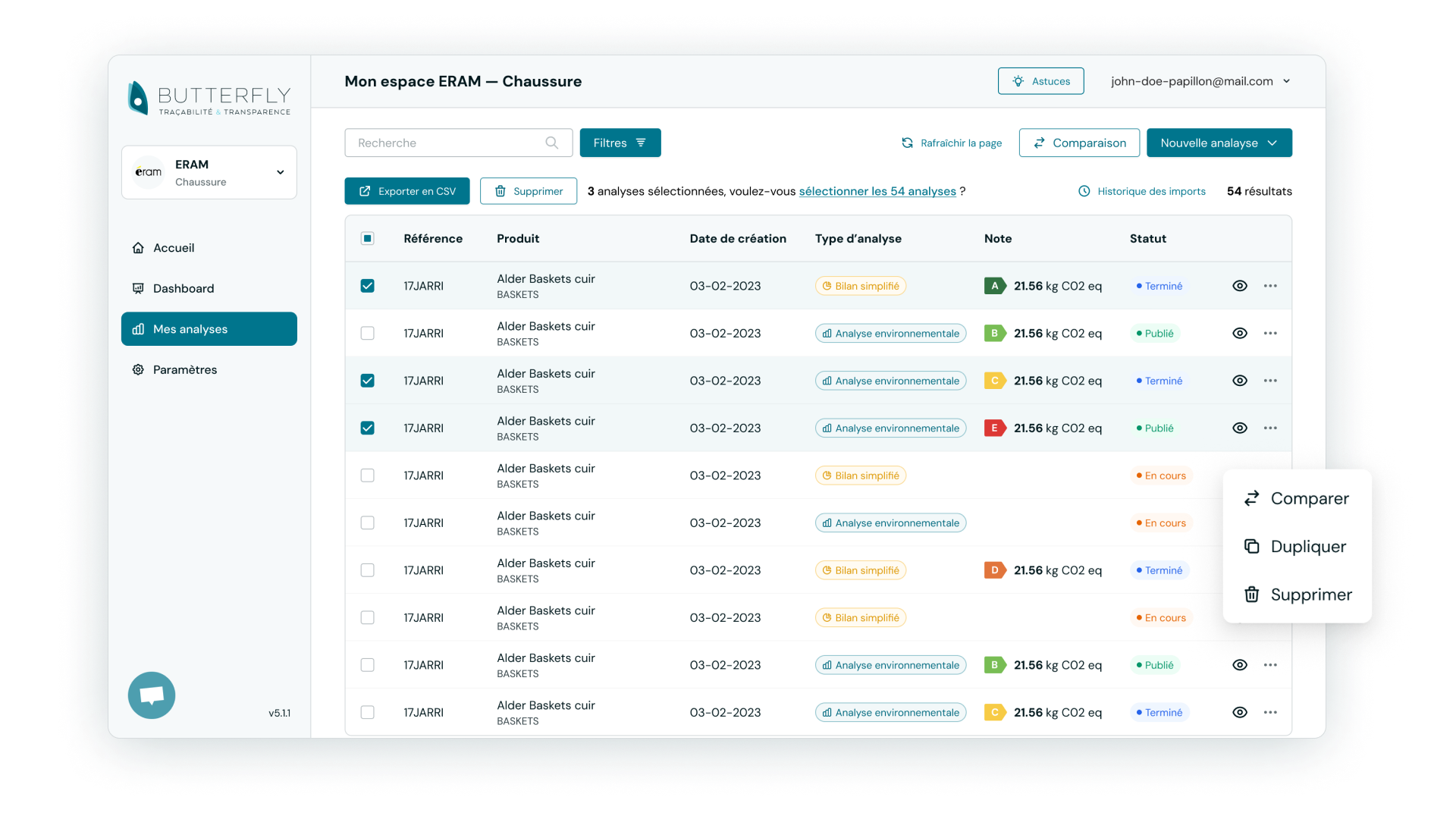 butterfly-listing-actions